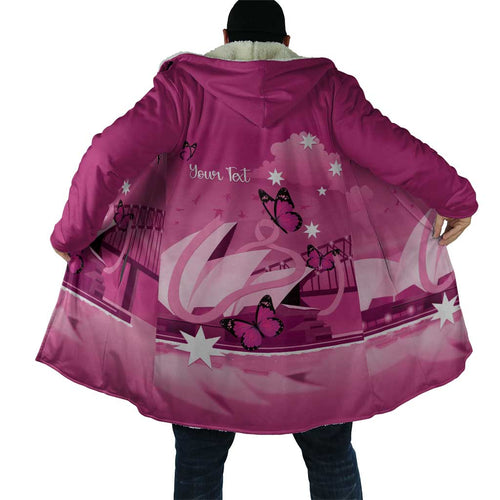 Personalised Australia Breast Cancer Awareness Cloak Sydney Opera House Butterfly Pink Ribbon - Aussie Hoodie