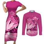 Personalised Australia Breast Cancer Awareness Couples Matching Short Sleeve Bodycon Dress and Long Sleeve Button Shirt Sydney Opera House Butterfly Pink Ribbon - Aussie Hoodie