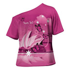 Personalised Australia Breast Cancer Awareness Cross Shoulder Shirt Sydney Opera House Butterfly Pink Ribbon - Aussie Hoodie