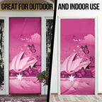 Personalised Australia Breast Cancer Awareness Door Cover Sydney Opera House Butterfly Pink Ribbon - Aussie Hoodie