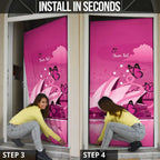 Personalised Australia Breast Cancer Awareness Door Cover Sydney Opera House Butterfly Pink Ribbon - Aussie Hoodie