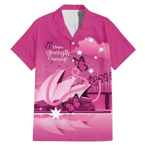 Personalised Australia Breast Cancer Awareness Family Matching Mermaid Dress and Hawaiian Shirt Sydney Opera House Butterfly Pink Ribbon - Aussie Hoodie
