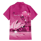 Personalised Australia Breast Cancer Awareness Family Matching Mermaid Dress and Hawaiian Shirt Sydney Opera House Butterfly Pink Ribbon - Aussie Hoodie