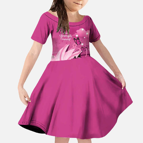 Personalised Australia Breast Cancer Awareness Family Matching Off The Shoulder Long Sleeve Dress and Hawaiian Shirt Sydney Opera House Butterfly Pink Ribbon - Aussie Hoodie