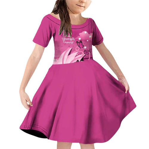 Personalised Australia Breast Cancer Awareness Family Matching Off Shoulder Short Dress and Hawaiian Shirt Sydney Opera House Butterfly Pink Ribbon - Aussie Hoodie