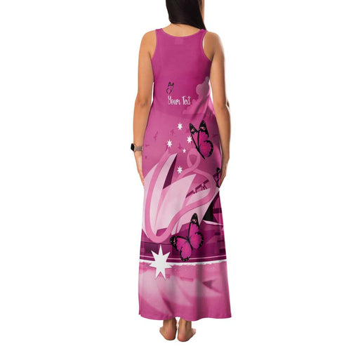 Personalised Australia Breast Cancer Awareness Family Matching Tank Maxi Dress and Hawaiian Shirt Sydney Opera House Butterfly Pink Ribbon - Aussie Hoodie