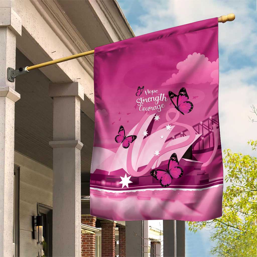 Australia Breast Cancer Awareness Garden Flag Sydney Opera House Butterfly Pink Ribbon - Aussie Hoodie