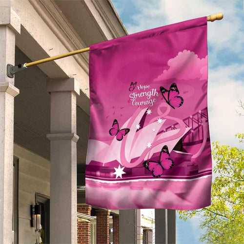 Australia Breast Cancer Awareness Garden Flag Sydney Opera House Butterfly Pink Ribbon - Aussie Hoodie