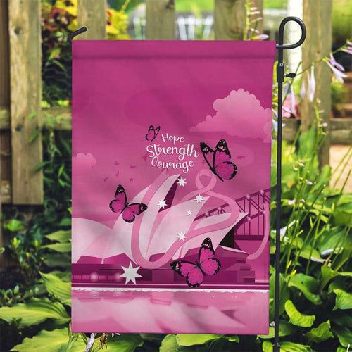 Australia Breast Cancer Awareness Garden Flag Sydney Opera House Butterfly Pink Ribbon - Aussie Hoodie