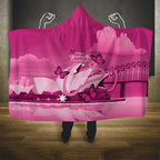 Australia Breast Cancer Awareness Hooded Blanket Sydney Opera House Butterfly Pink Ribbon - Aussie Hoodie