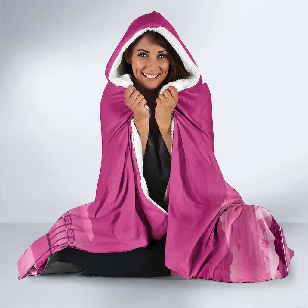Australia Breast Cancer Awareness Hooded Blanket Sydney Opera House Butterfly Pink Ribbon - Aussie Hoodie