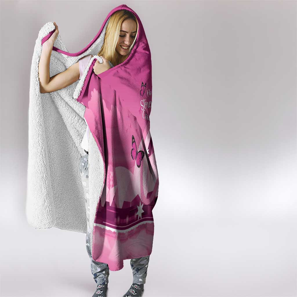 Australia Breast Cancer Awareness Hooded Blanket Sydney Opera House Butterfly Pink Ribbon - Aussie Hoodie