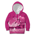 Personalised Australia Breast Cancer Awareness Kid Hoodie Sydney Opera House Butterfly Pink Ribbon - Aussie Hoodie