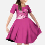 Personalised Australia Breast Cancer Awareness Kid Short Sleeve Dress Sydney Opera House Butterfly Pink Ribbon - Aussie Hoodie
