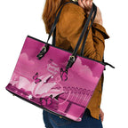 Australia Breast Cancer Awareness Leather Tote Bag Sydney Opera House Butterfly Pink Ribbon - Aussie Hoodie