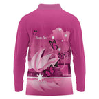 Personalised Australia Breast Cancer Awareness Long Sleeve Polo Shirt Sydney Opera House Butterfly Pink Ribbon - Aussie Hoodie