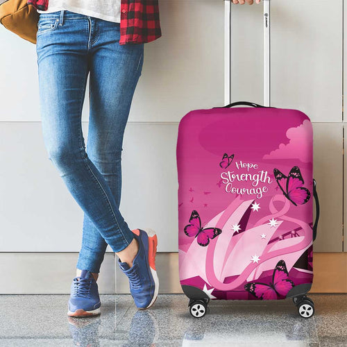 Australia Breast Cancer Awareness Luggage Cover Sydney Opera House Butterfly Pink Ribbon - Aussie Hoodie