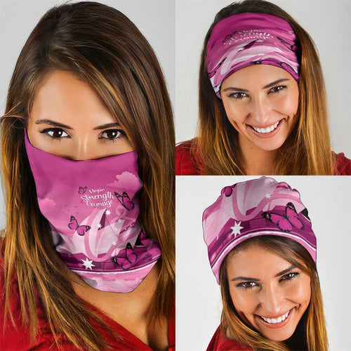 Australia Breast Cancer Awareness Neck Gaiter Sydney Opera House Butterfly Pink Ribbon - Aussie Hoodie