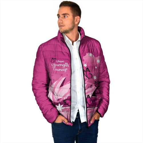 Personalised Australia Breast Cancer Awareness Padded Jacket Sydney Opera House Butterfly Pink Ribbon - Aussie Hoodie