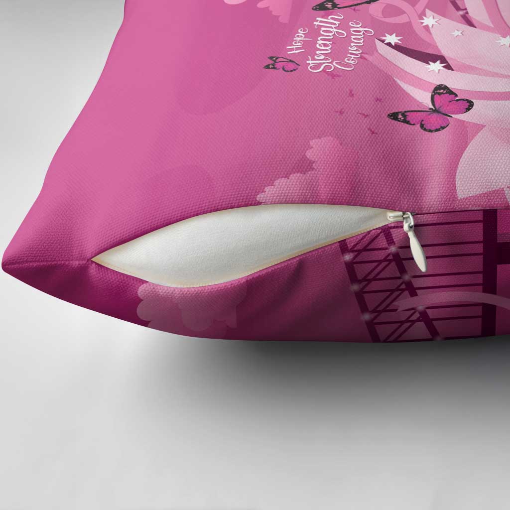 Australia Breast Cancer Awareness Pillow Cover Sydney Opera House Butterfly Pink Ribbon - Aussie Hoodie