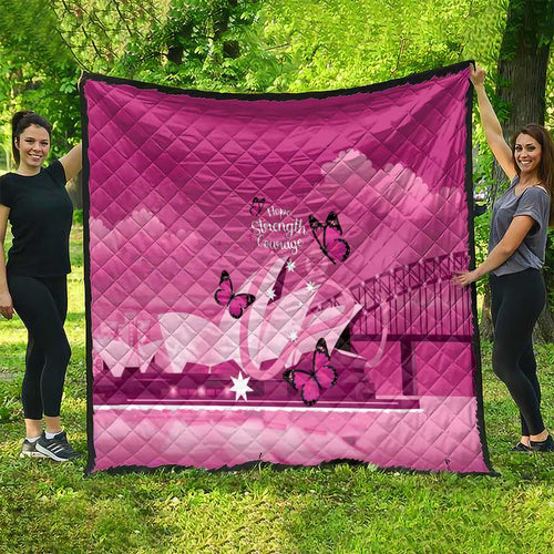 Australia Breast Cancer Awareness Quilt Sydney Opera House Butterfly Pink Ribbon - Aussie Hoodie