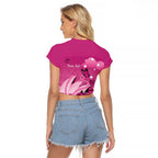 Personalised Australia Breast Cancer Awareness Raglan Cropped T Shirt Sydney Opera House Butterfly Pink Ribbon - Aussie Hoodie