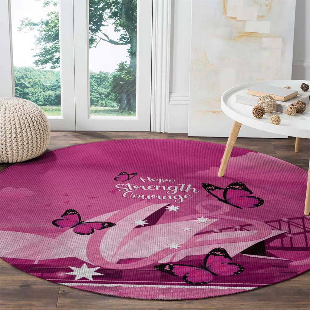 Australia Breast Cancer Awareness Round Carpet Sydney Opera House Butterfly Pink Ribbon - Aussie Hoodie