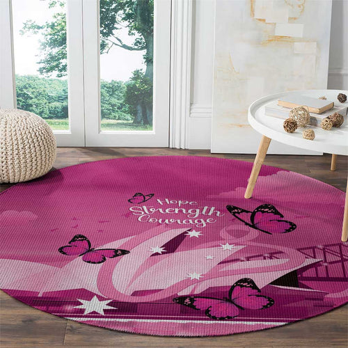 Australia Breast Cancer Awareness Round Carpet Sydney Opera House Butterfly Pink Ribbon - Aussie Hoodie