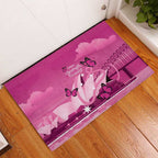 Australia Breast Cancer Awareness Rubber Doormat Sydney Opera House Butterfly Pink Ribbon - Aussie Hoodie