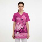 Personalised Australia Breast Cancer Awareness Scrub Top Sydney Opera House Butterfly Pink Ribbon - Aussie Hoodie