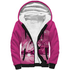 Personalised Australia Breast Cancer Awareness Sherpa Hoodie Sydney Opera House Butterfly Pink Ribbon - Aussie Hoodie
