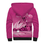 Personalised Australia Breast Cancer Awareness Sherpa Hoodie Sydney Opera House Butterfly Pink Ribbon - Aussie Hoodie
