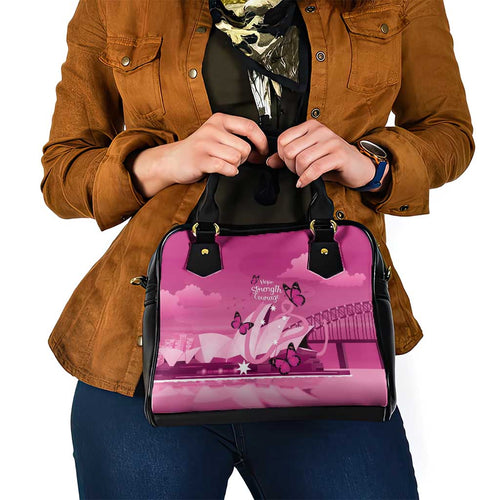 Australia Breast Cancer Awareness Shoulder Handbag Sydney Opera House Butterfly Pink Ribbon - Aussie Hoodie