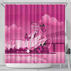 Australia Breast Cancer Awareness Shower Curtain Sydney Opera House Butterfly Pink Ribbon - Aussie Hoodie