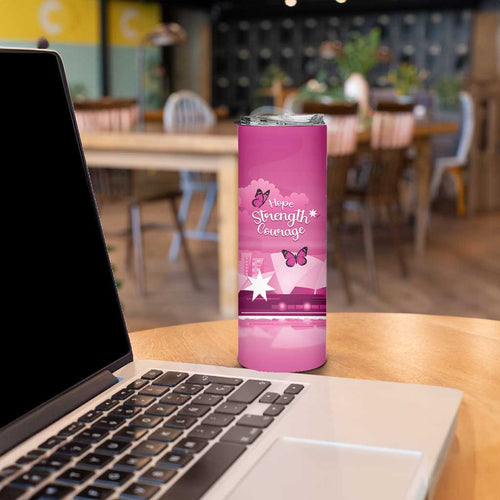 Australia Breast Cancer Awareness Skinny Tumbler Sydney Opera House Butterfly Pink Ribbon - Aussie Hoodie