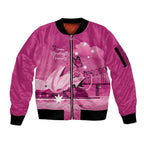 Personalised Australia Breast Cancer Awareness Sleeve Zip Bomber Jacket Sydney Opera House Butterfly Pink Ribbon - Aussie Hoodie