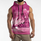 Personalised Australia Breast Cancer Awareness Sleeveless Hoodie Sydney Opera House Butterfly Pink Ribbon - Aussie Hoodie
