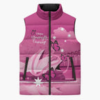 Personalised Australia Breast Cancer Awareness Sleeveless Puffer Jacket Sydney Opera House Butterfly Pink Ribbon - Aussie Hoodie