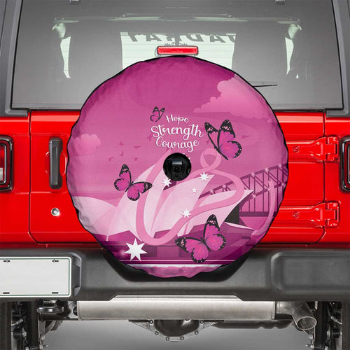 Australia Breast Cancer Awareness Spare Tire Cover Sydney Opera House Butterfly Pink Ribbon - Aussie Hoodie