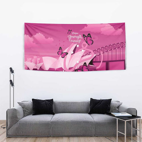 Australia Breast Cancer Awareness Tapestry Sydney Opera House Butterfly Pink Ribbon - Aussie Hoodie