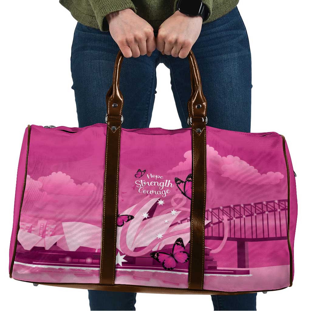 Australia Breast Cancer Awareness Travel Bag Sydney Opera House Butterfly Pink Ribbon - Aussie Hoodie
