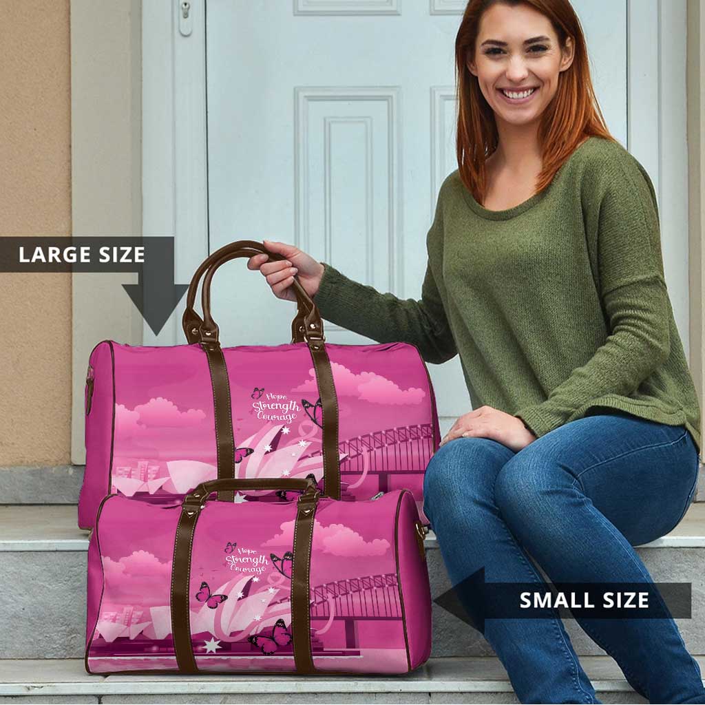 Australia Breast Cancer Awareness Travel Bag Sydney Opera House Butterfly Pink Ribbon - Aussie Hoodie