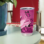 Australia Breast Cancer Awareness Tumbler Cup Sydney Opera House Butterfly Pink Ribbon - Aussie Hoodie