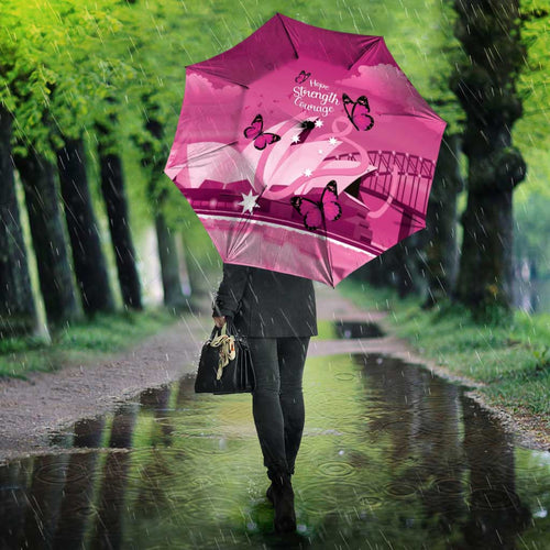 Australia Breast Cancer Awareness Umbrella Sydney Opera House Butterfly Pink Ribbon - Aussie Hoodie