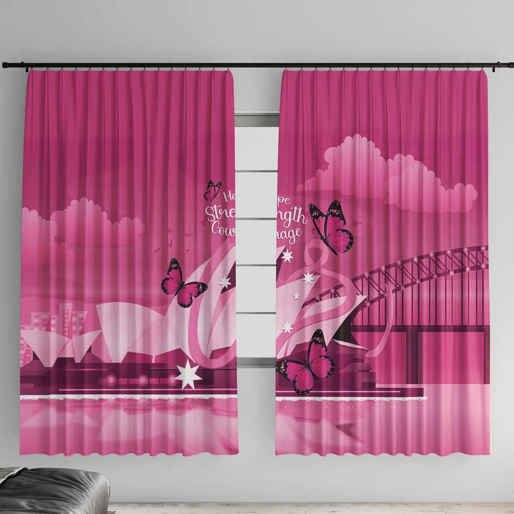 Australia Breast Cancer Awareness Window Curtain Sydney Opera House Butterfly Pink Ribbon - Aussie Hoodie