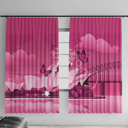 Australia Breast Cancer Awareness Window Curtain Sydney Opera House Butterfly Pink Ribbon - Aussie Hoodie