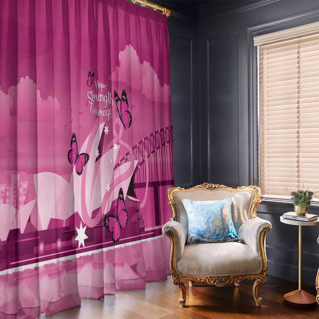Australia Breast Cancer Awareness Window Curtain Sydney Opera House Butterfly Pink Ribbon - Aussie Hoodie