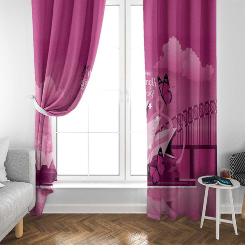 Australia Breast Cancer Awareness Window Curtain Sydney Opera House Butterfly Pink Ribbon - Aussie Hoodie