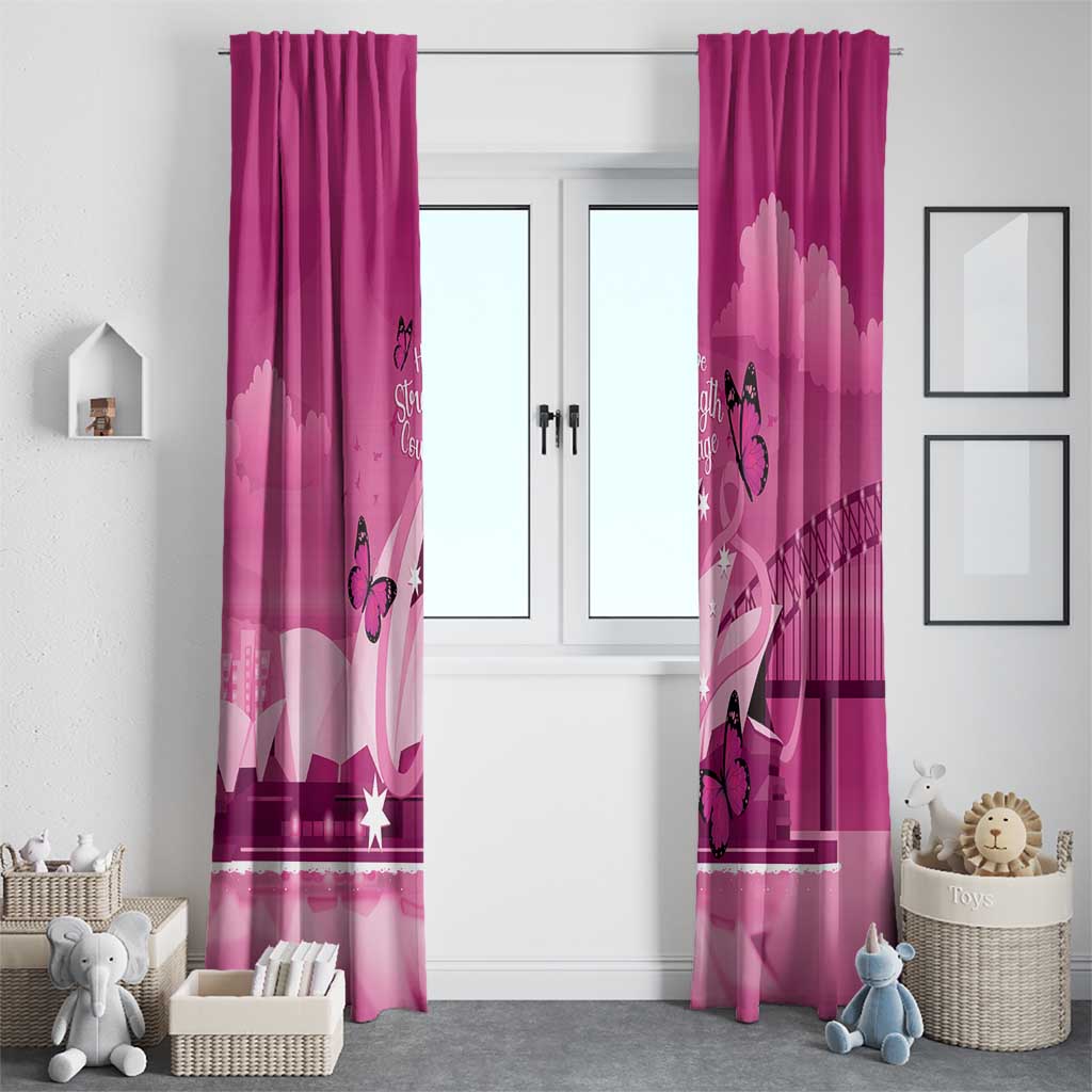 Australia Breast Cancer Awareness Window Curtain Sydney Opera House Butterfly Pink Ribbon - Aussie Hoodie