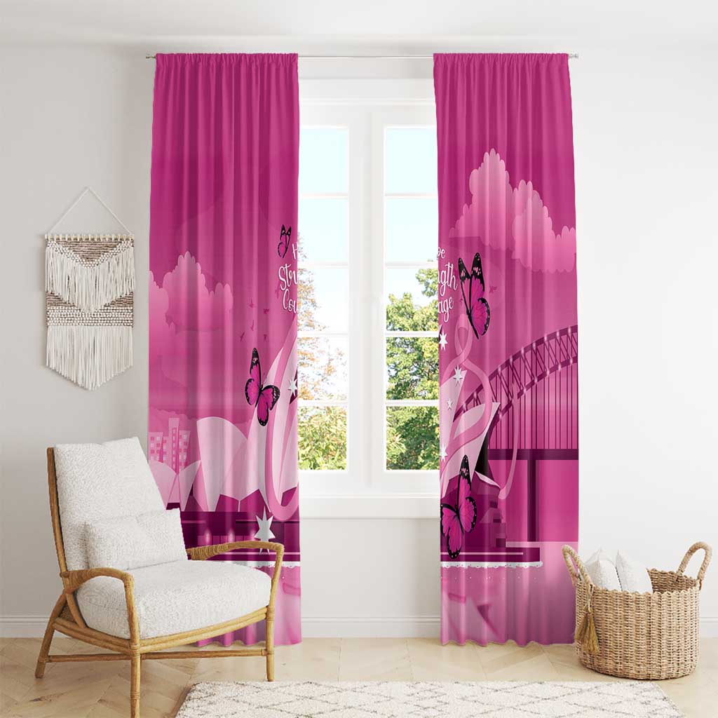 Australia Breast Cancer Awareness Window Curtain Sydney Opera House Butterfly Pink Ribbon - Aussie Hoodie